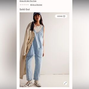 Free People We The Free High Roller Jumpsuit size medium